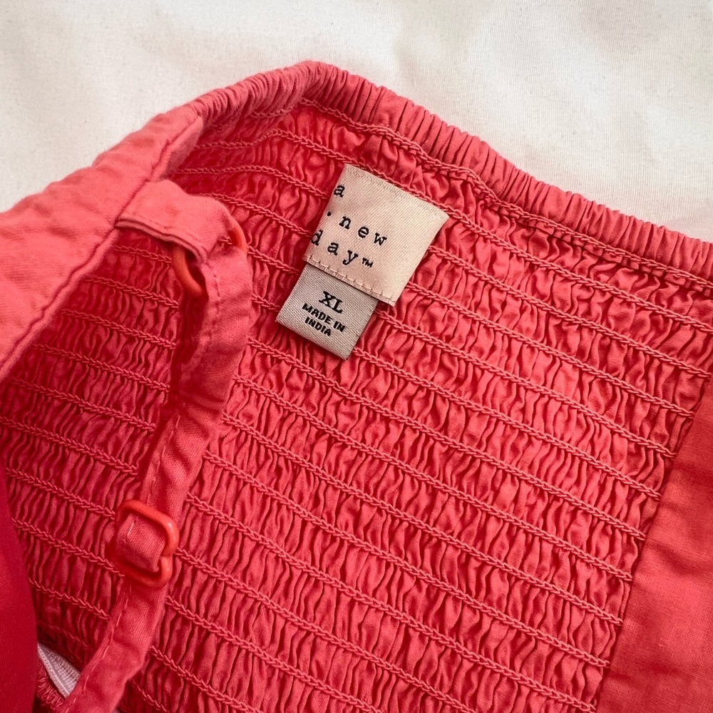 A new day Coral Textured Sleeveless Dress - Picture 4 of 4